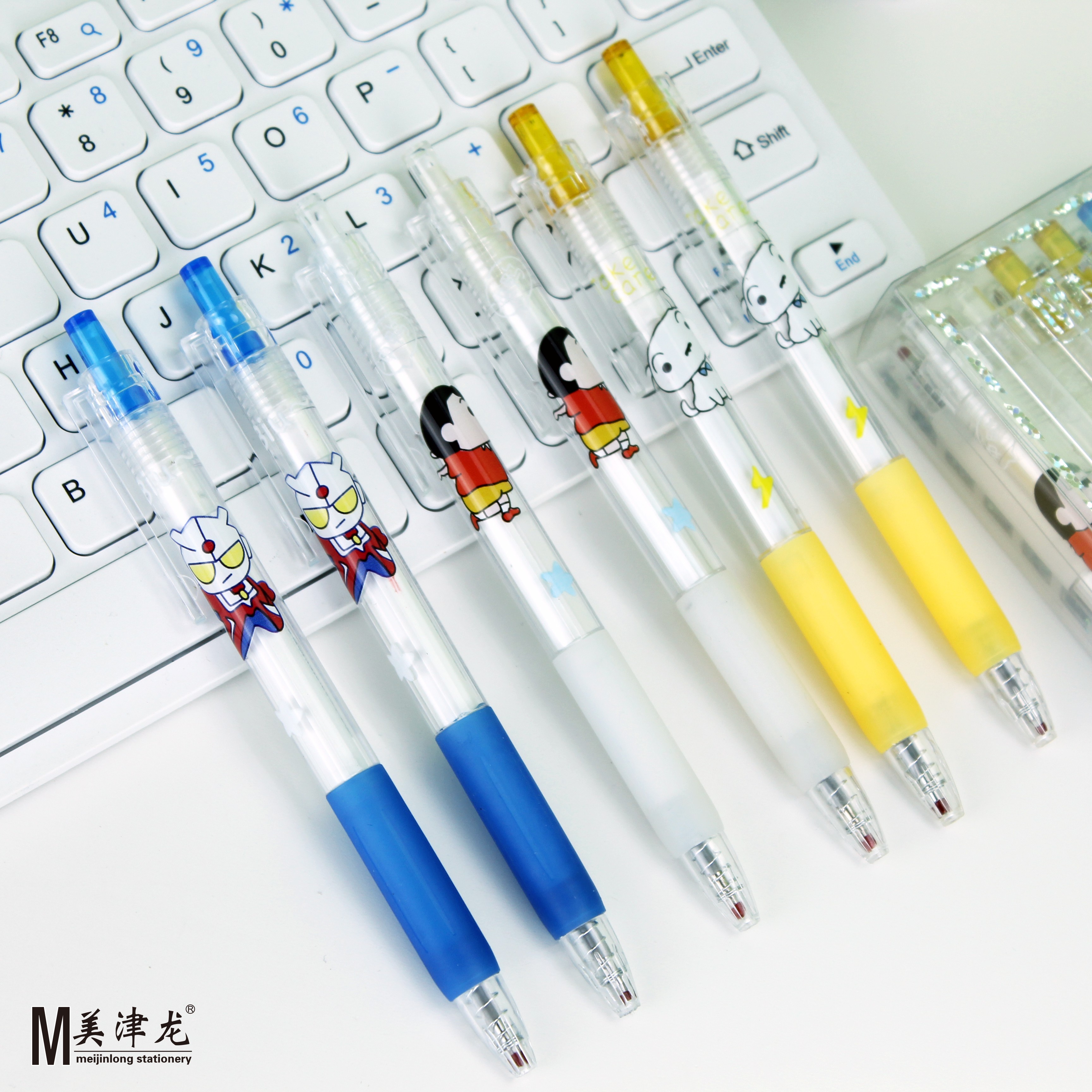 拨浪鼓笔行学生文具办公文化书写工具中性笔 美津龙学生#按动中性笔#12支装详情2