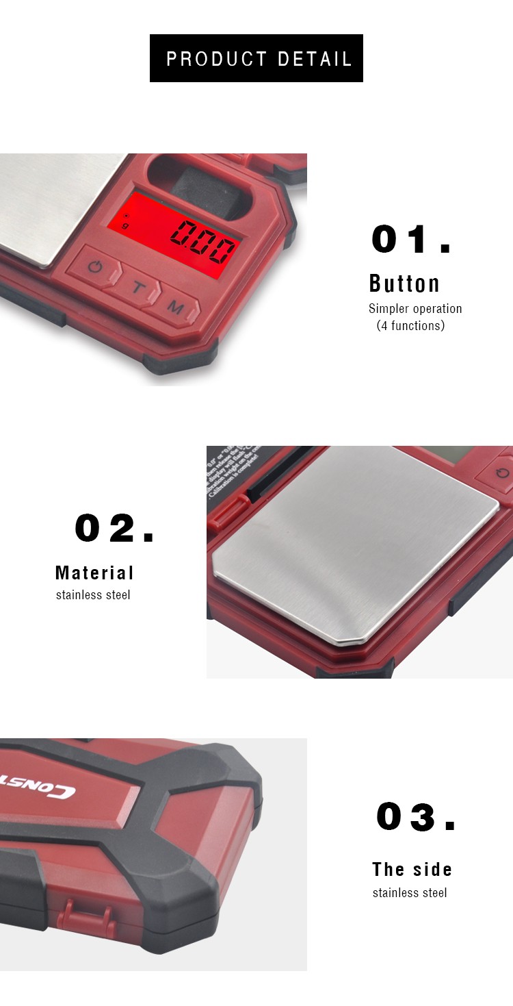 【Constant-663C】 Household electronic scale, baking food scale, kitchen scale, stainless steel plate, mini detail image 6