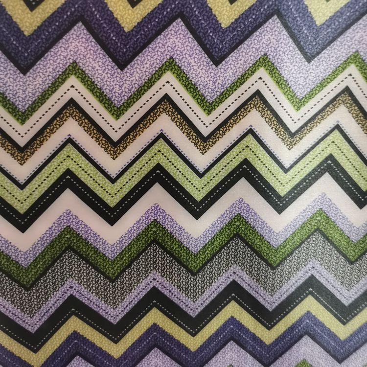The color-printed series features geometric stripes on 100% polyester fabric with PVC foam at the bottom Application Scenario