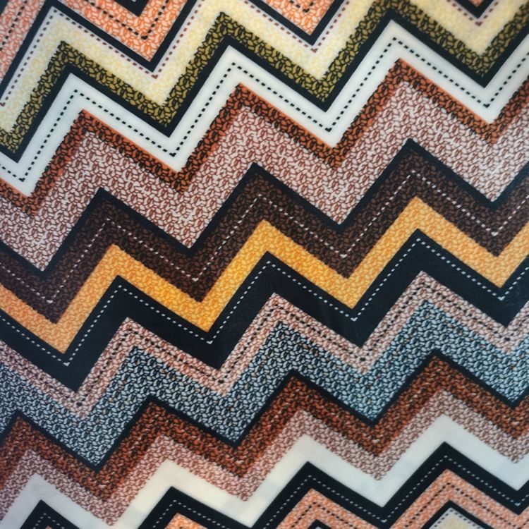 The color-printed series features geometric stripes on 100% polyester fabric with PVC foam at the bottom details Picture