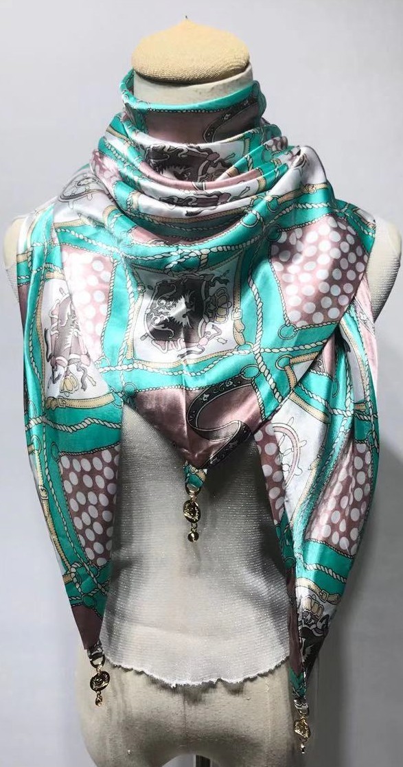 简爱丝缘新款吊坠三角巾空调大披肩围脖精美印花围巾多色可选批发详情图19