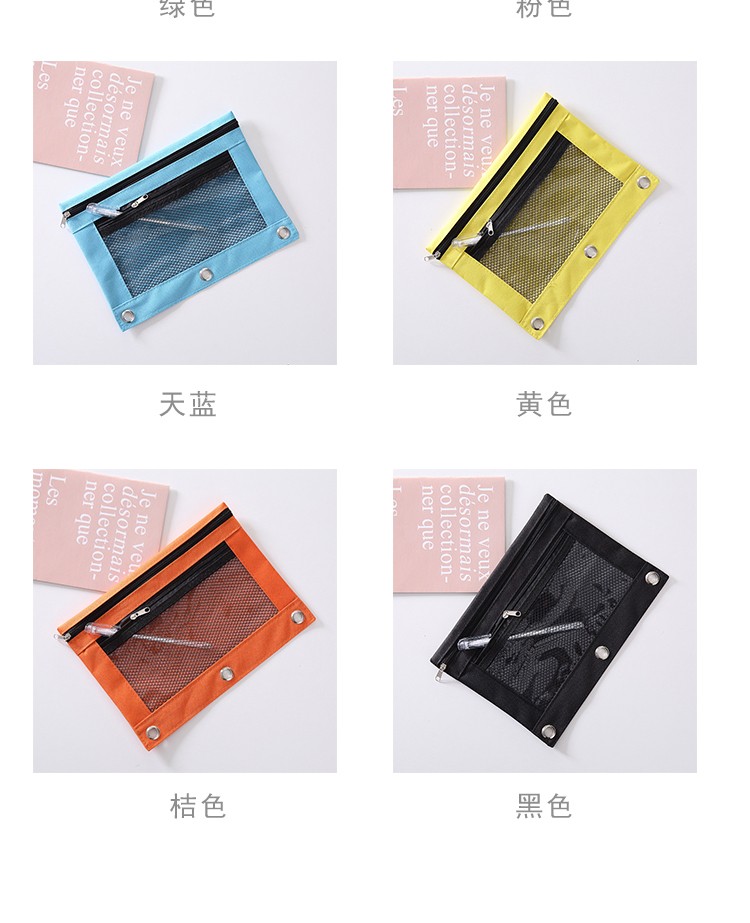 新双拉链三孔笔袋10色详情图8