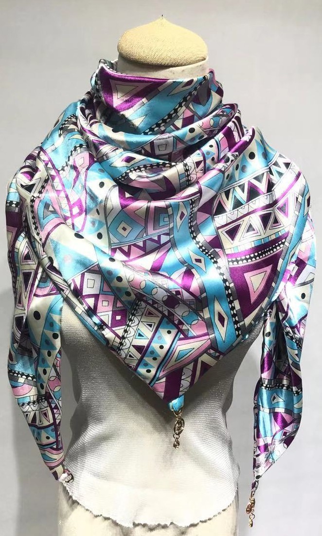 简爱丝缘新款吊坠三角巾空调大披肩围脖精美印花围巾多色可选批发详情图16