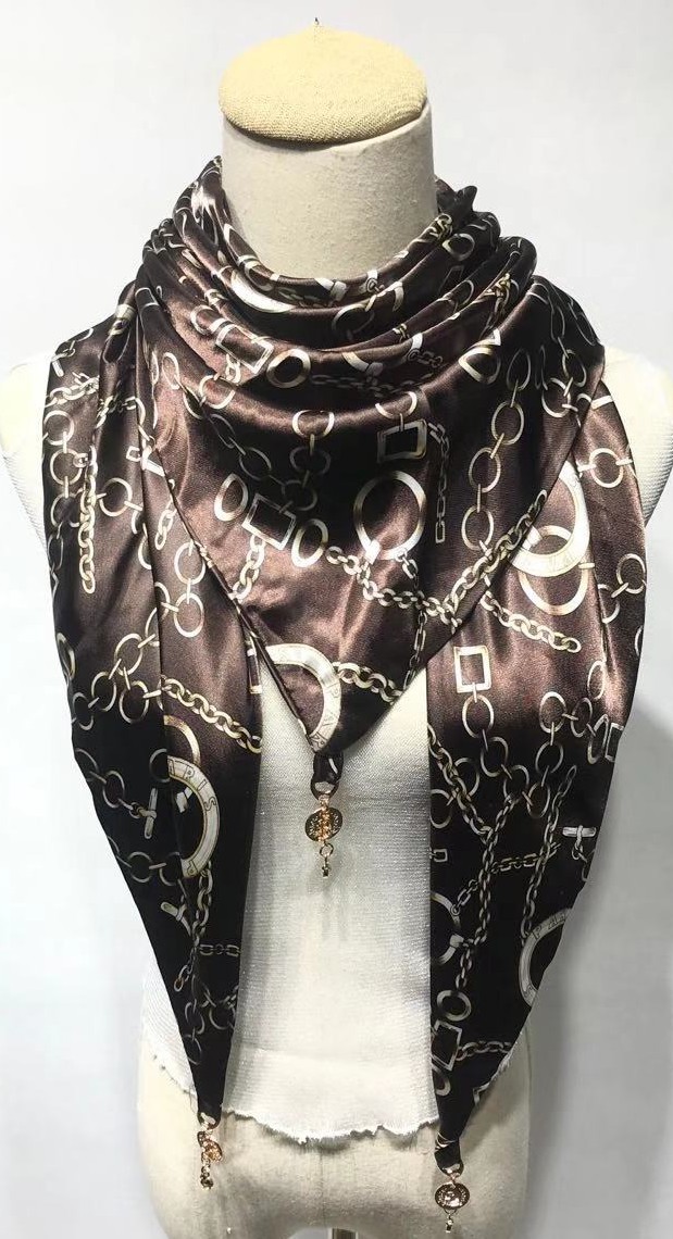 简爱丝缘新款吊坠三角巾空调大披肩围脖精美印花围巾多色可选批发详情图9