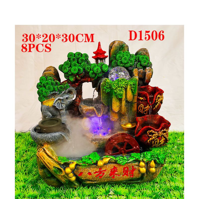 D1506假山工艺品流水喷泉树脂摆件创意树脂工艺家居装饰品送礼佳品