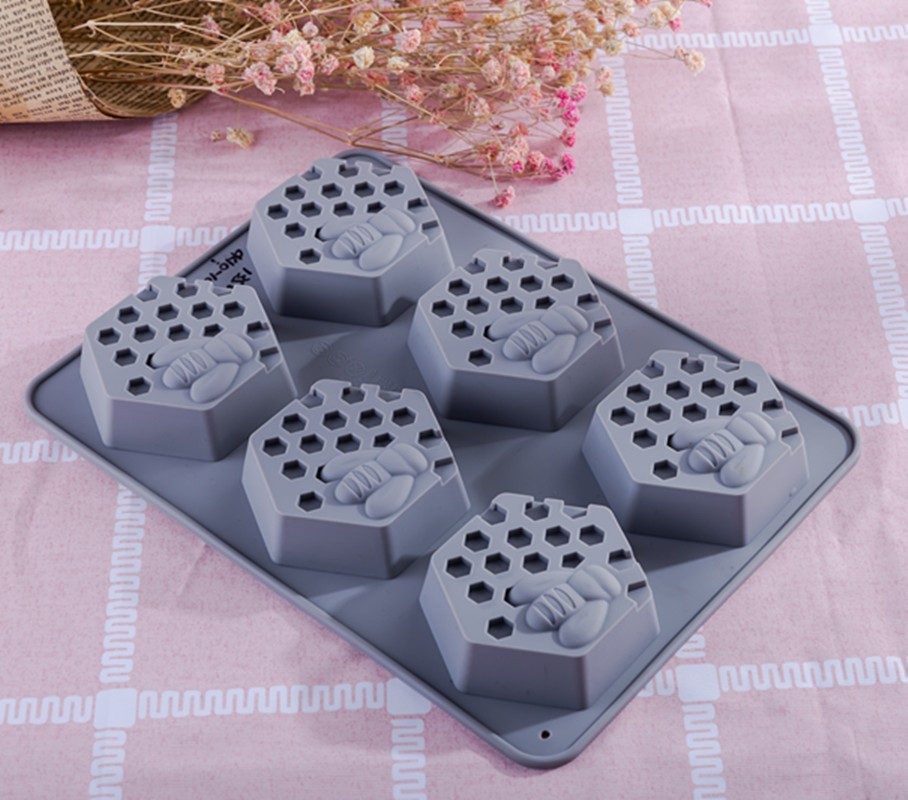跨境货源 6连硅胶蜂窝手皂模具 蜂巢冰格蛋糕模 diy肥皂模详情图7