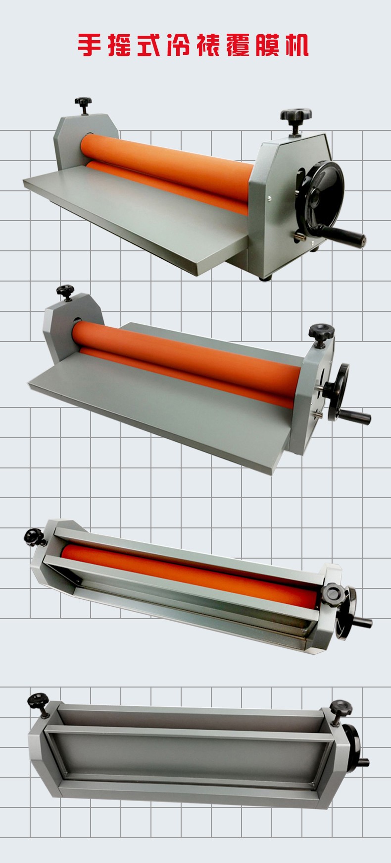 650 manual cold laminating machine with adjustable thickness of thickened rubber roller laminating, small hand-cranked foldable cold laminating machine detail image 2