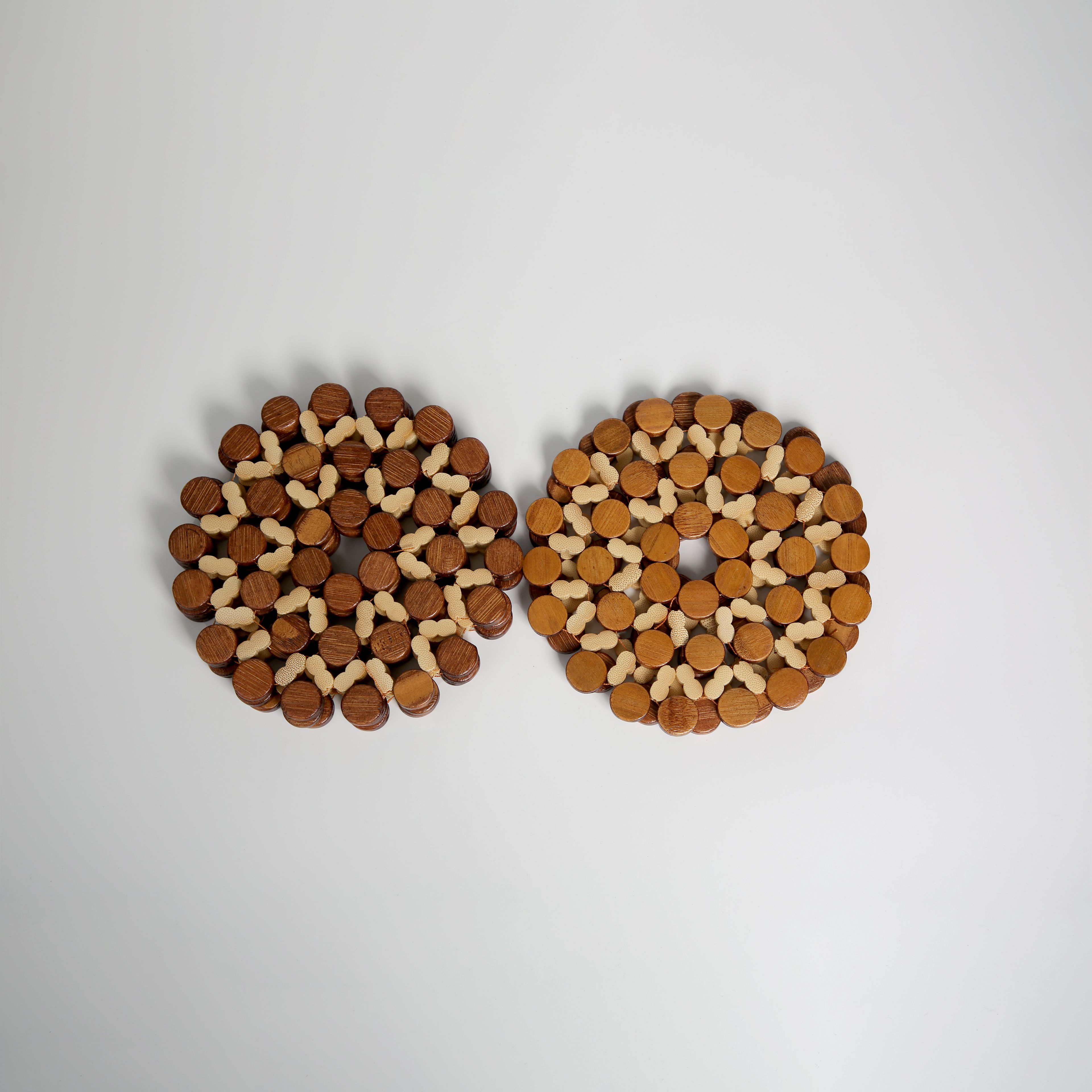 Jiehao Bamboo and Wood Kitchen Household Figure-Eight Series placemats, anti-slip and heat-insulating MATS, durable, sturdy and beautiful bowl MATS wholesale Specification image