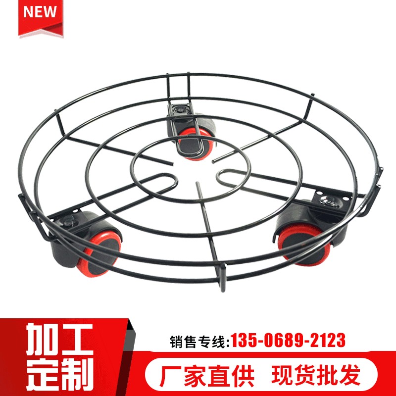 家用多功能钢瓶架 移动花架 阳台置物万向轮室内花架详情图1