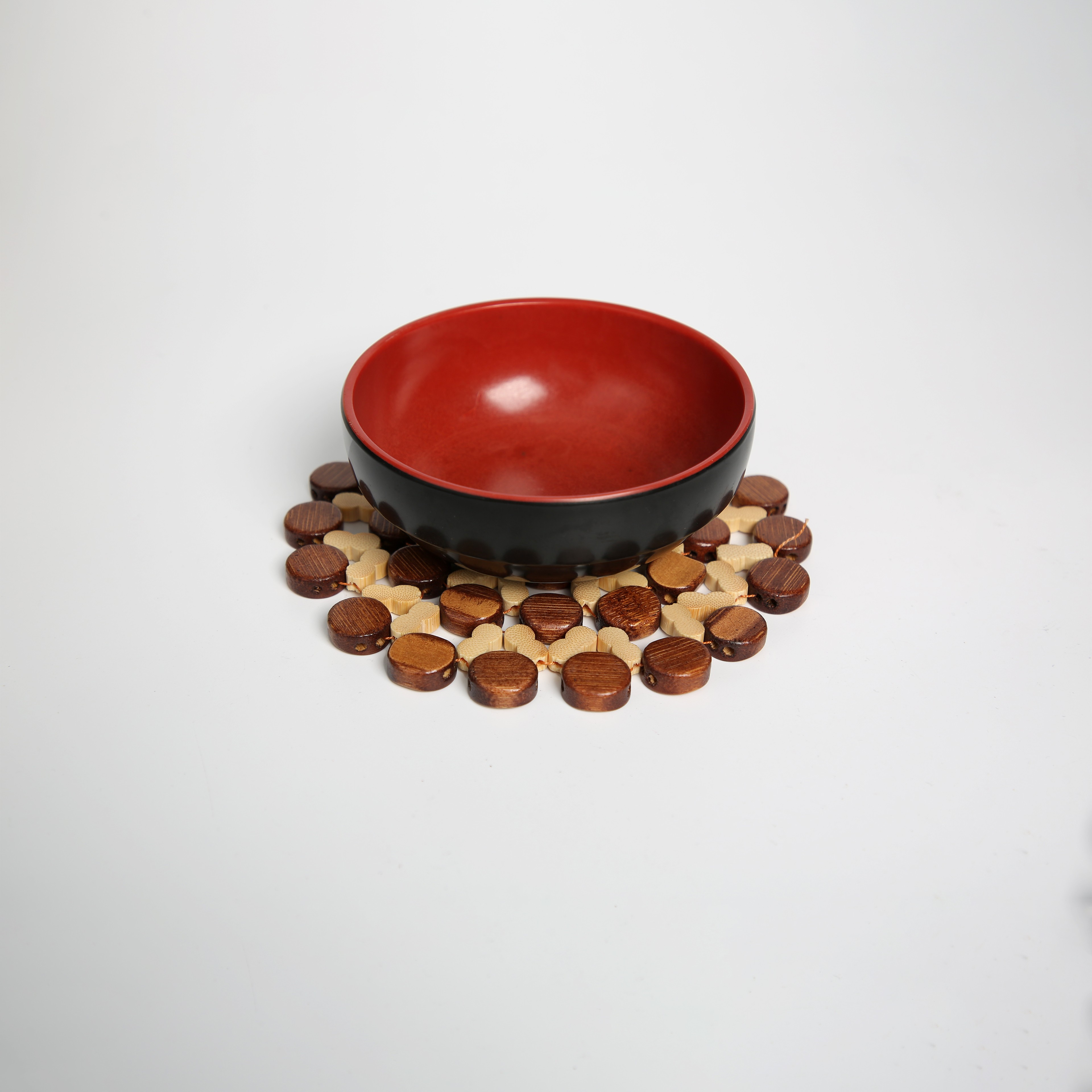 Jiehao Bamboo and Wood Kitchen Household Figure-Eight Series placemats, anti-slip and heat-insulating MATS, durable, sturdy and beautiful bowl MATS wholesale detail image 3