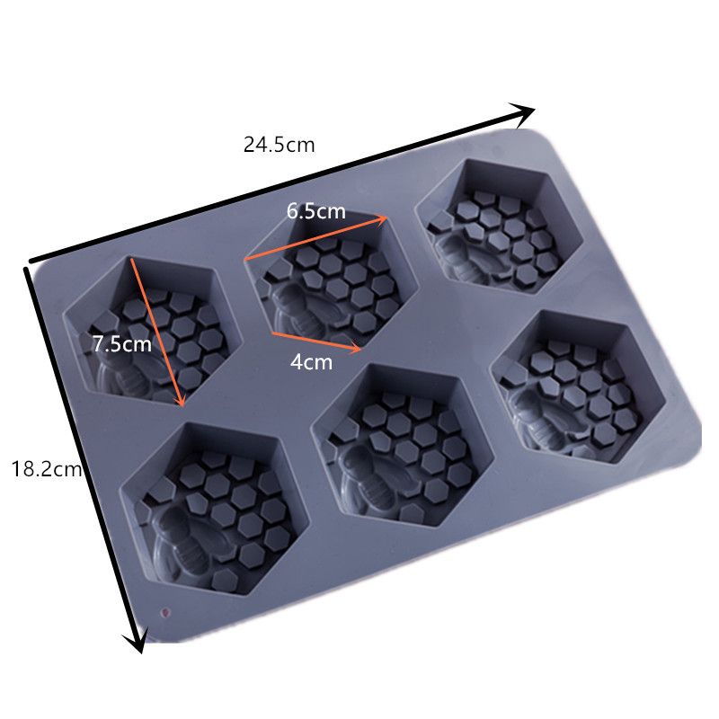 跨境货源 6连硅胶蜂窝手皂模具 蜂巢冰格蛋糕模 diy肥皂模产品图