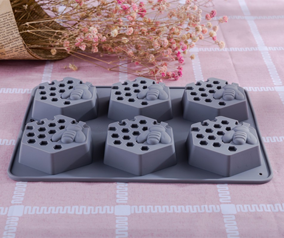 跨境货源 6连硅胶蜂窝手皂模具 蜂巢冰格蛋糕模 diy肥皂模详情图4