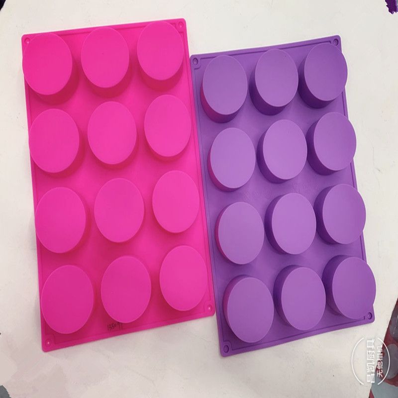 食品级硅胶12孔奥利奥圆形模具 蛋糕模 DIY香皂模 蜡烛模慕斯模