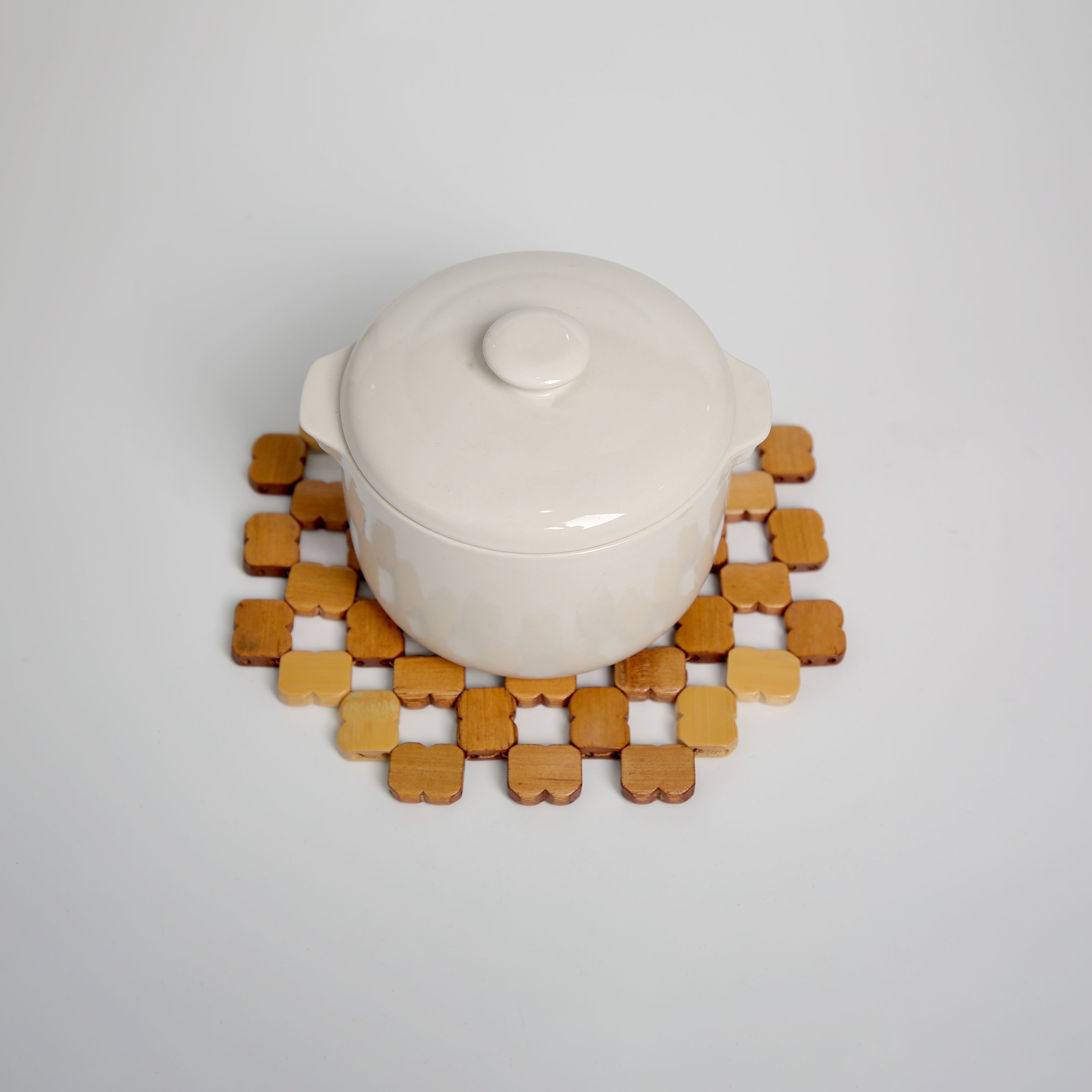 Jiehao Bamboo and Wood Kitchen Household square series tableware MATS, anti-slip and heat-insulating MATS, durable, sturdy and beautiful bowl MATS wholesale details Picture