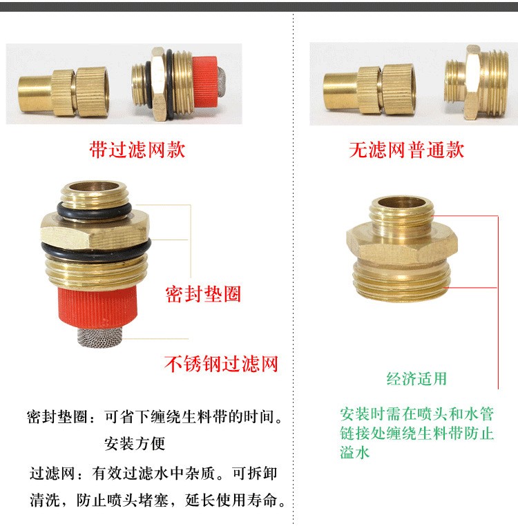可调雾化喷头 4分四喷带滤网详情图17