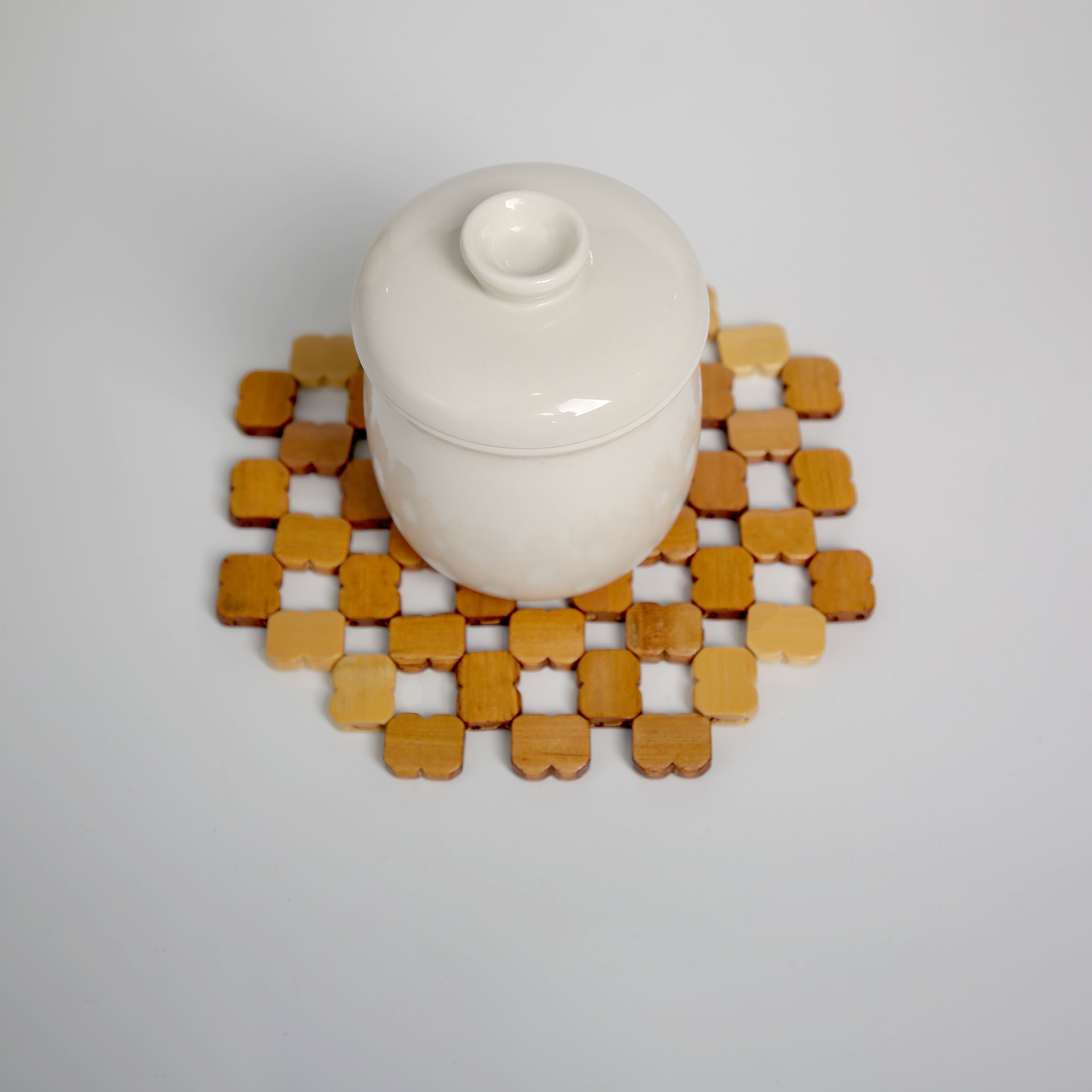 Jiehao Bamboo and Wood Kitchen Household square series tableware MATS, anti-slip and heat-insulating MATS, durable, sturdy and beautiful bowl MATS wholesale Specification image