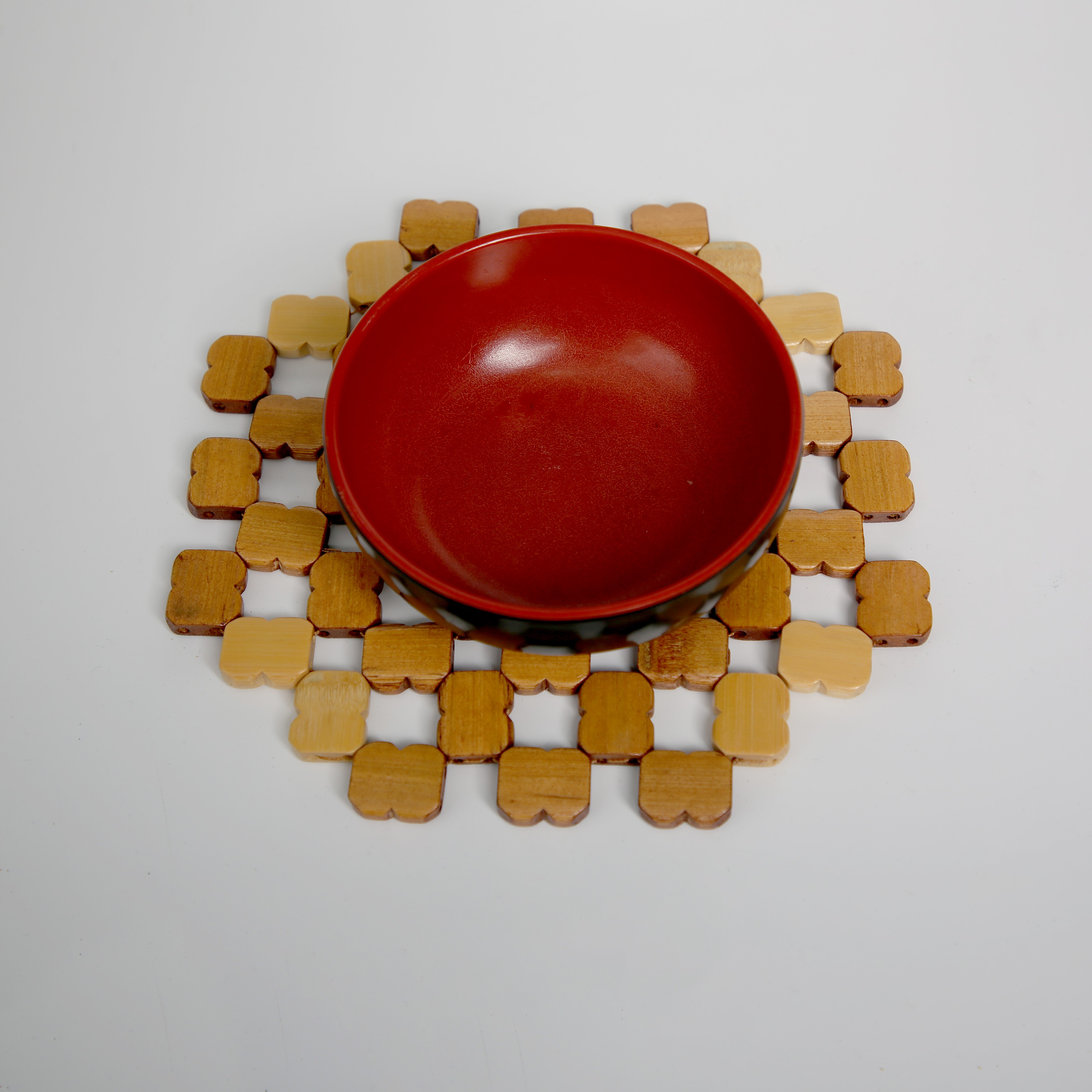Jiehao Bamboo and Wood Kitchen Household square series tableware MATS, anti-slip and heat-insulating MATS, durable, sturdy and beautiful bowl MATS wholesale detail image 4
