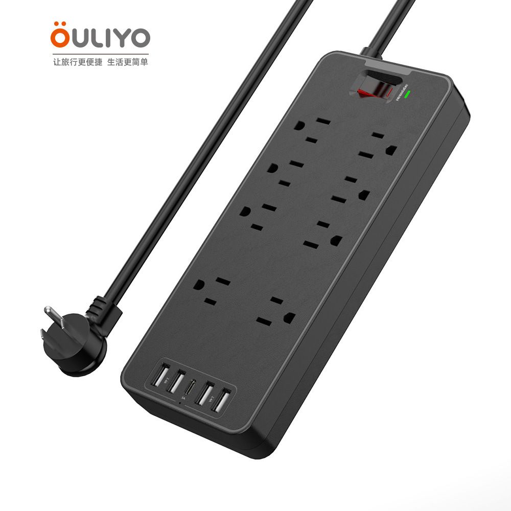 Factory direct supply of American standard power strips, household wiring power sockets, American 1.8-meter Type-C +USB power sockets, row sockets