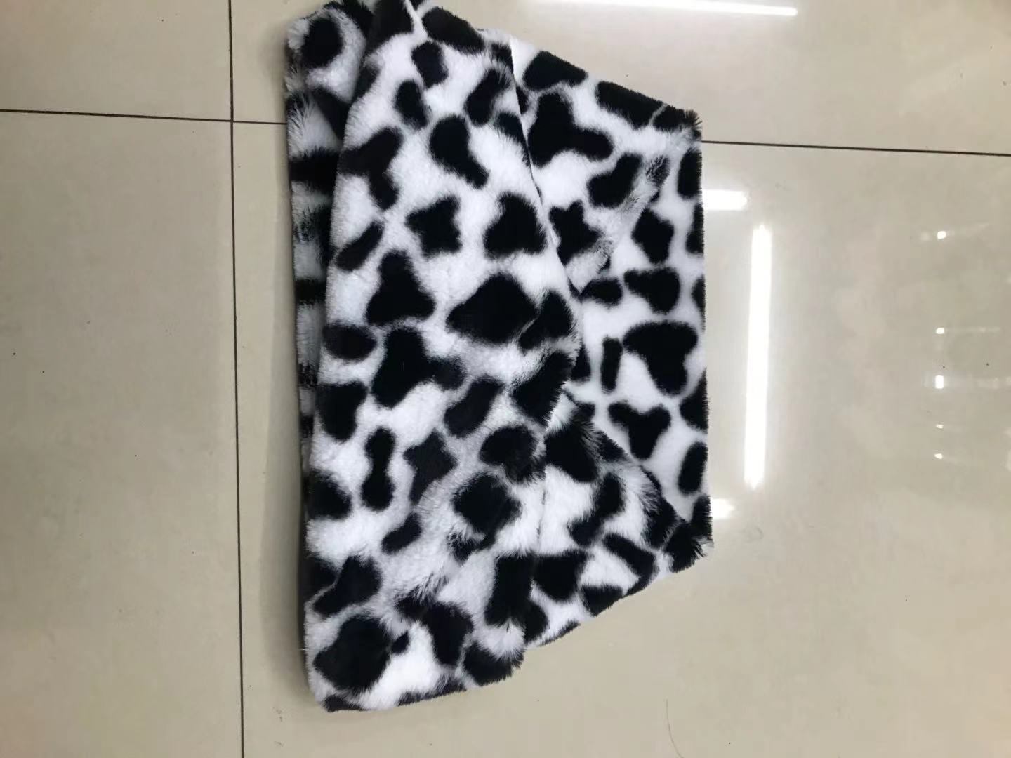 Leopard print rabbit fur warm, soft and comfortable scarf Specification image