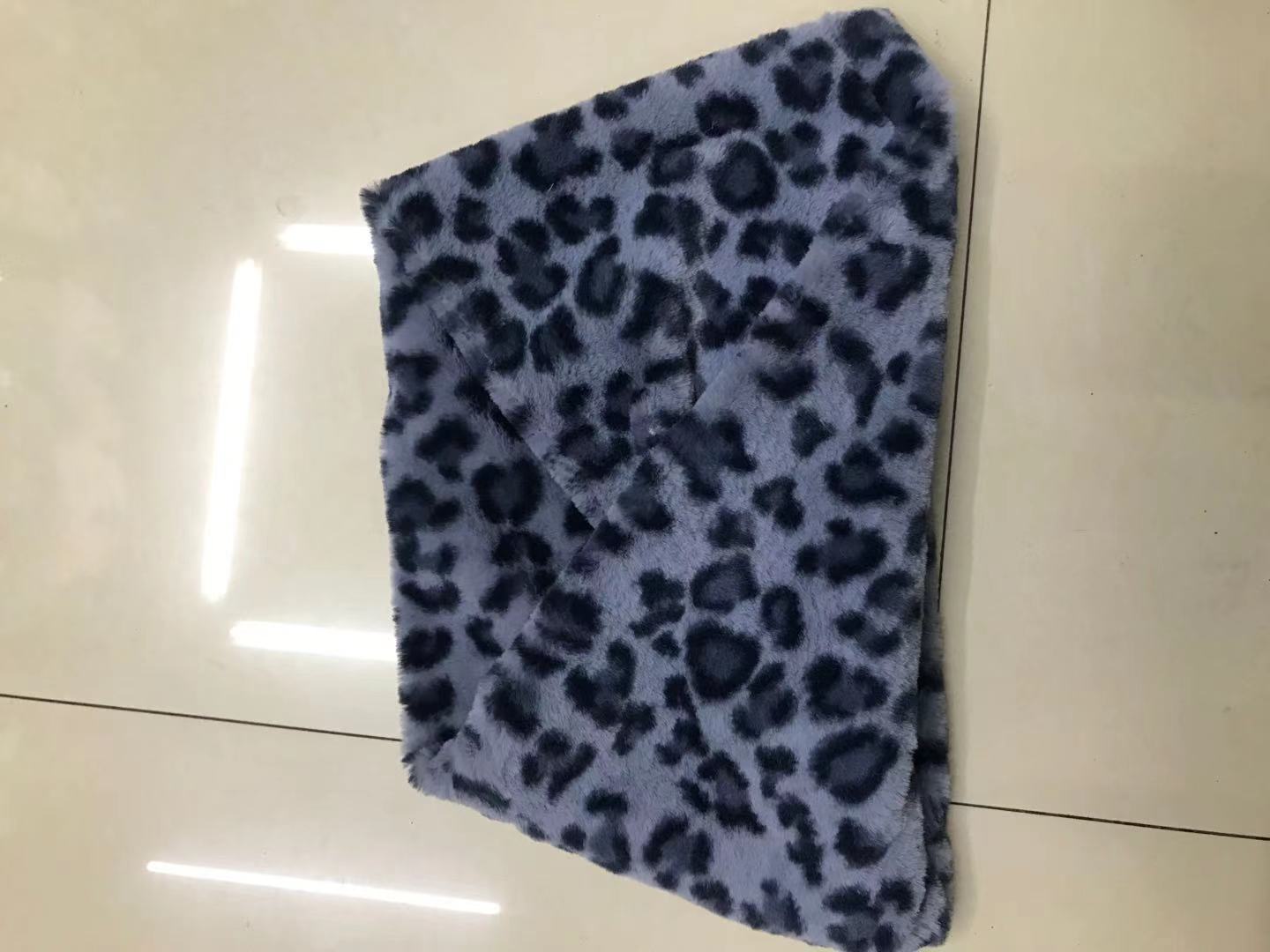 Leopard print rabbit fur warm, soft and comfortable scarf detail image 6