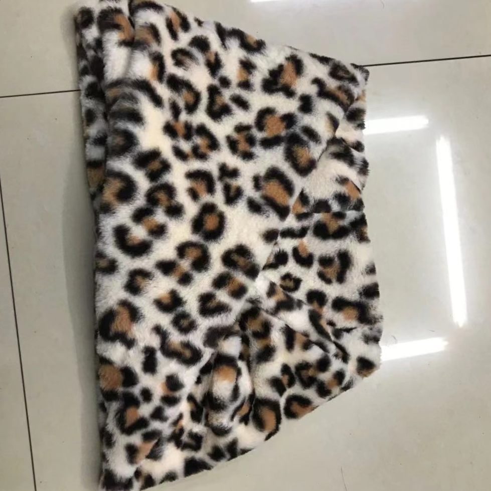 Leopard print rabbit fur warm, soft and comfortable scarf