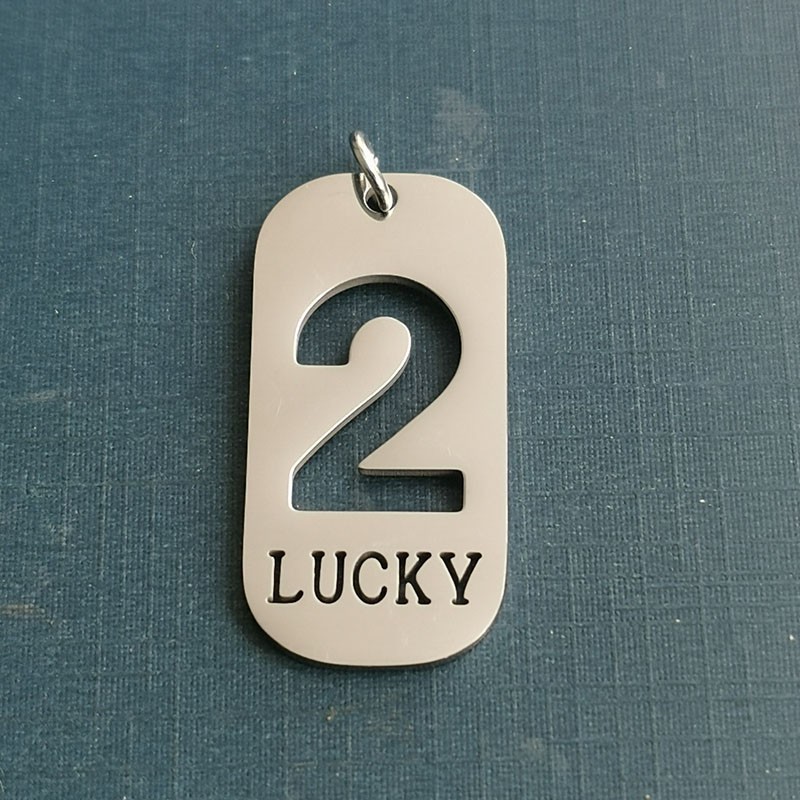 Wholesale of cross-border accessories such as the popular titanium steel necklace, Instagram women's simple and unique lucky number 2 pendant collarbone chain detail image 1
