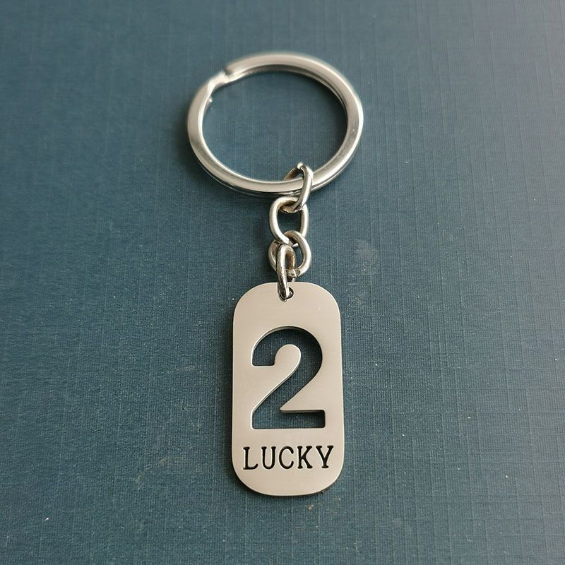 Wholesale of cross-border accessories such as the popular titanium steel necklace, Instagram women's simple and unique lucky number 2 pendant collarbone chain Specification image