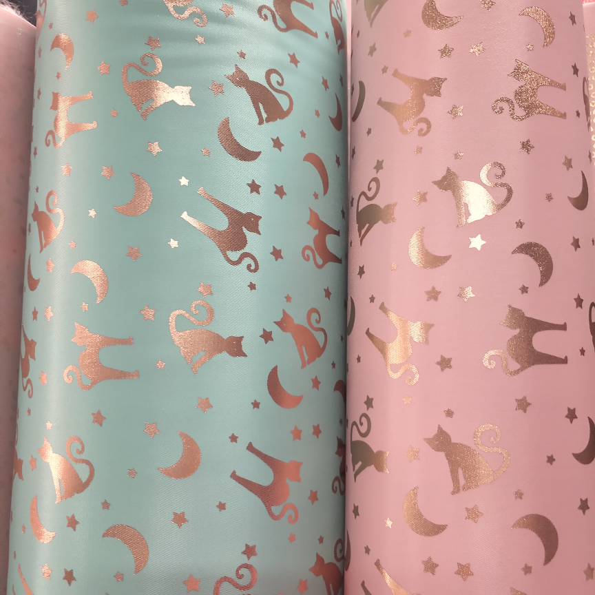 Stars meet cats, green and pink