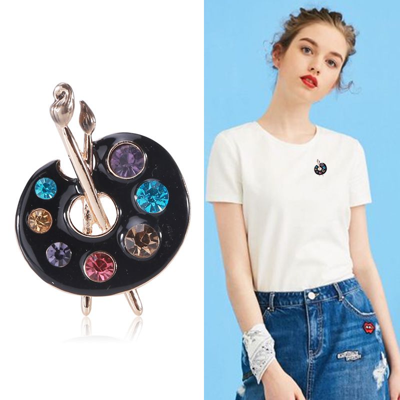 Manufacturers direct drop oil painting panel brooch