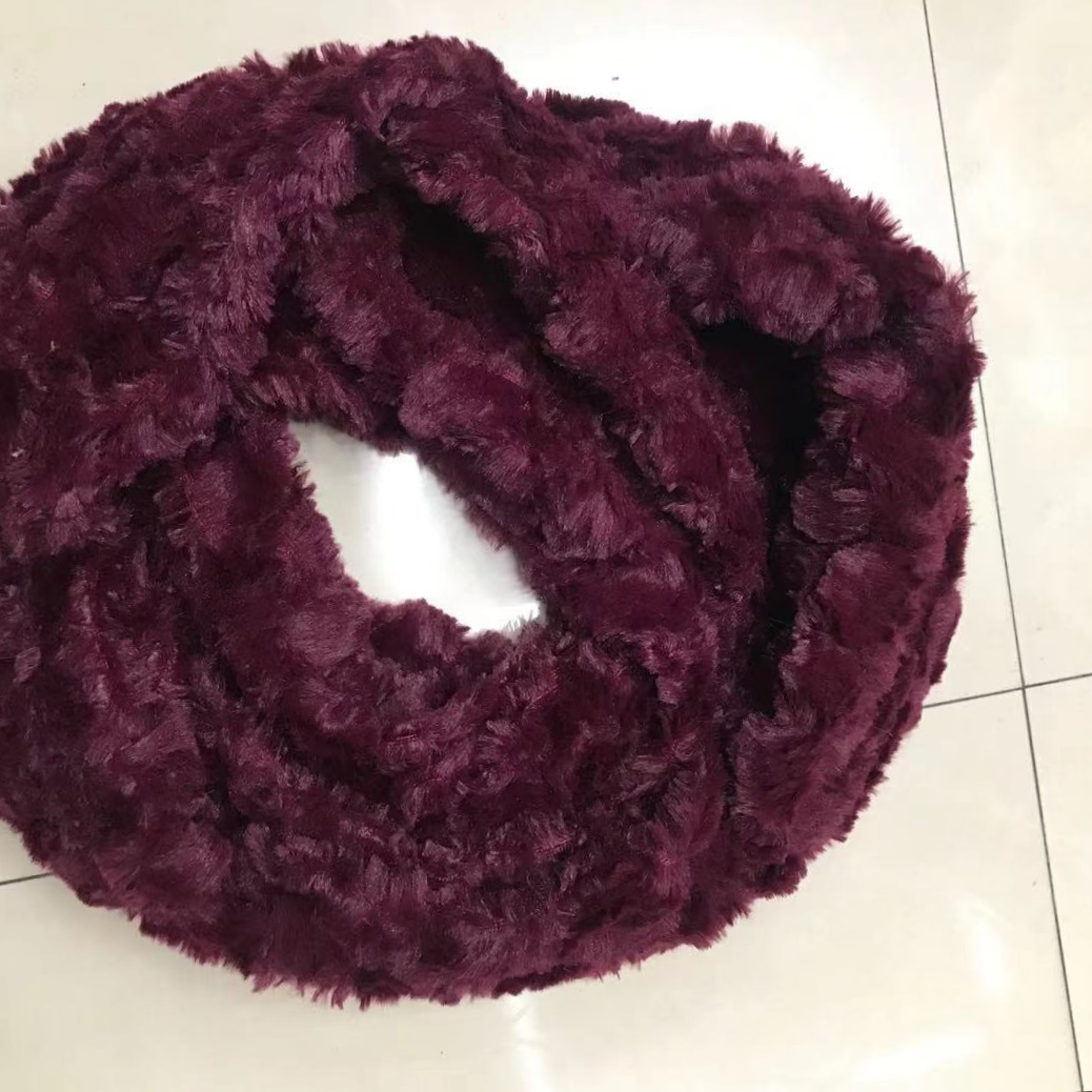 High-end, elegant, warm, soft and comfortable embossed rabbit scarf