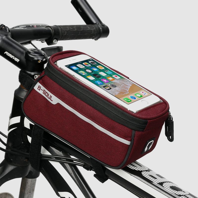 YA249 Mountain bike touch screen bag bike mobile phone bag tube bag front beam bag Riding equipment girder front bag