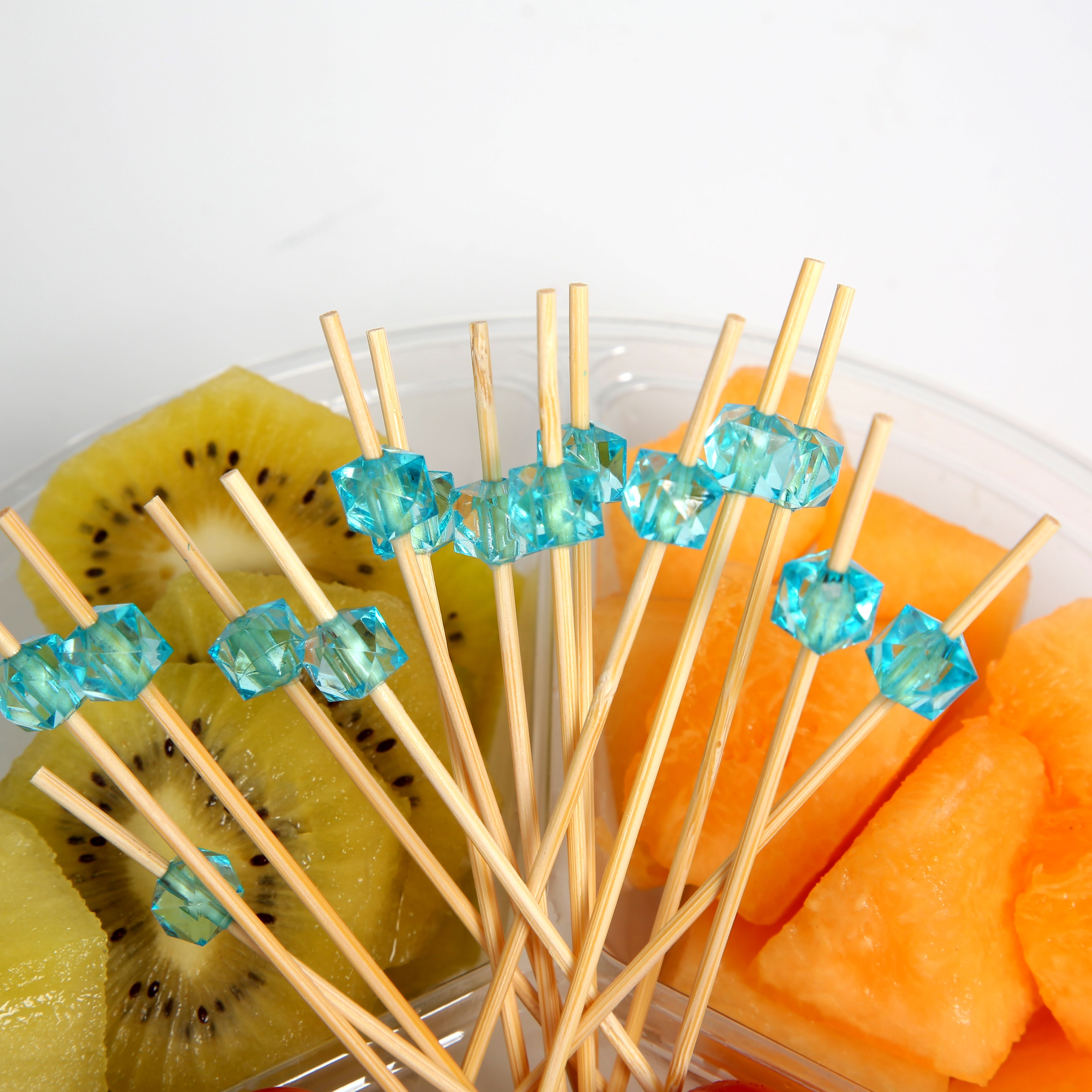 【 Jiehao Bamboo and Wood 】 Blue fruit picks, disposable artistic toothpicks, creative cake picks, practical sandwich picks, sugar-coated haws, creative gifts, kitchenware, kitchen tools details Picture