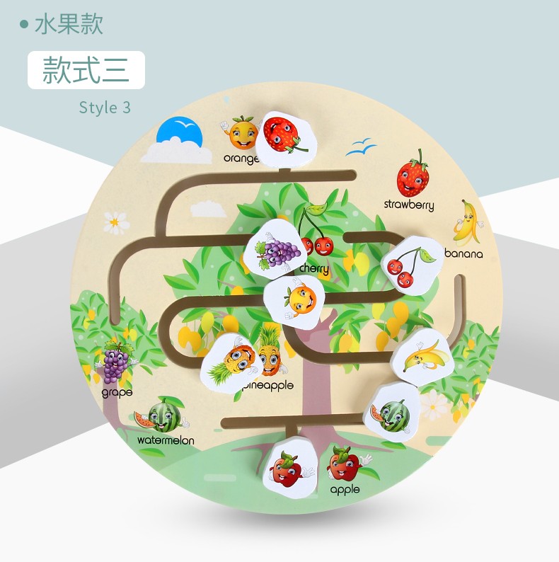 The wooden maze positioning game is highly entertaining and colorful, which can exercise babies' hand-eye coordination, visual ability, logical thinking ability, and early education enlightenment training. It is a parent-child game detail image 5