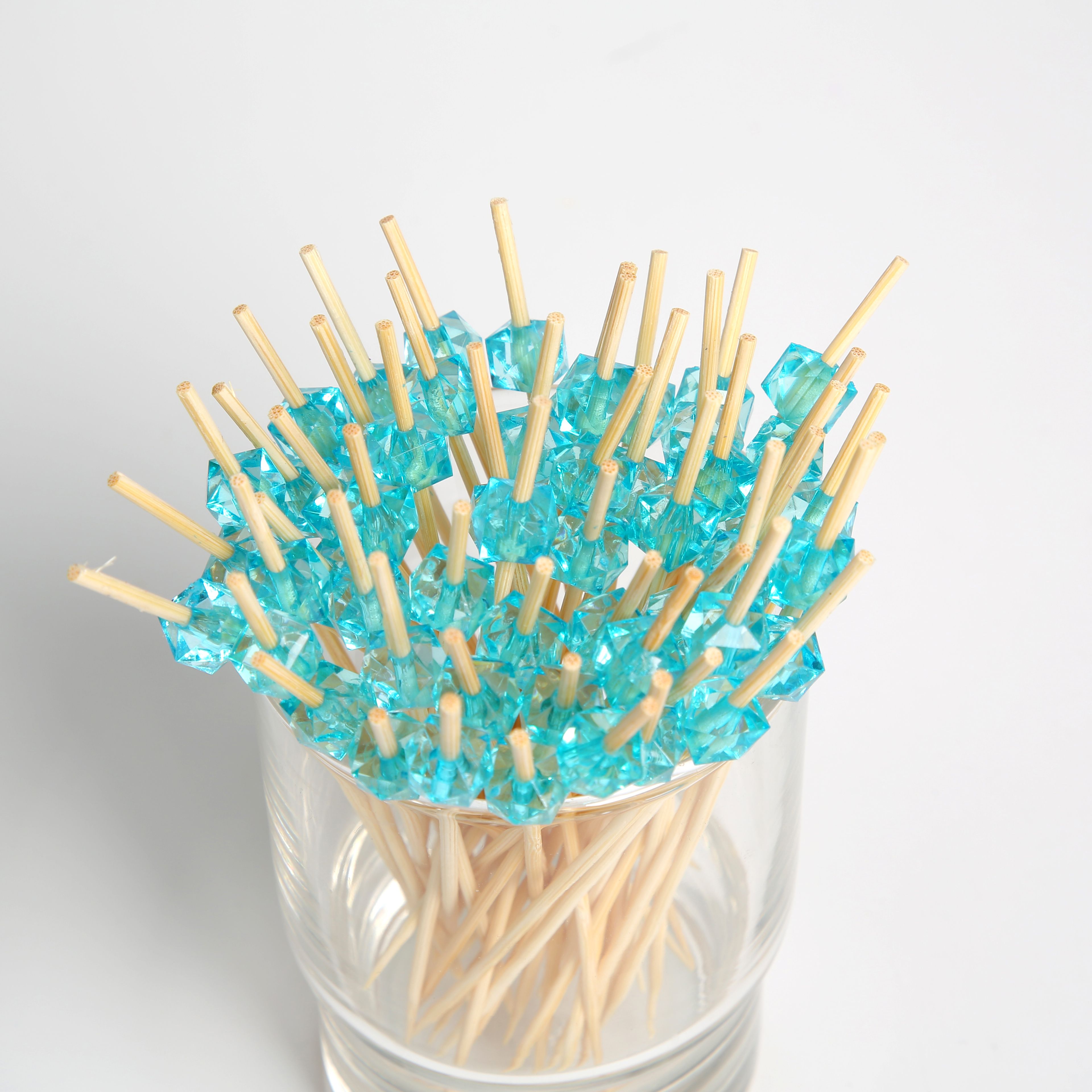 【 Jiehao Bamboo and Wood 】 Blue fruit picks, disposable artistic toothpicks, creative cake picks, practical sandwich picks, sugar-coated haws, creative gifts, kitchenware, kitchen tools Item Picture