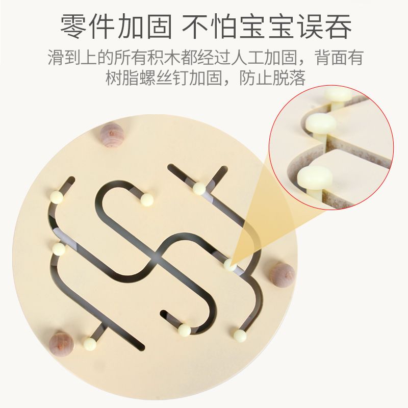 The wooden maze positioning game is highly entertaining and colorful, which can exercise babies' hand-eye coordination, visual ability, logical thinking ability, and early education enlightenment training. It is a parent-child game details Picture