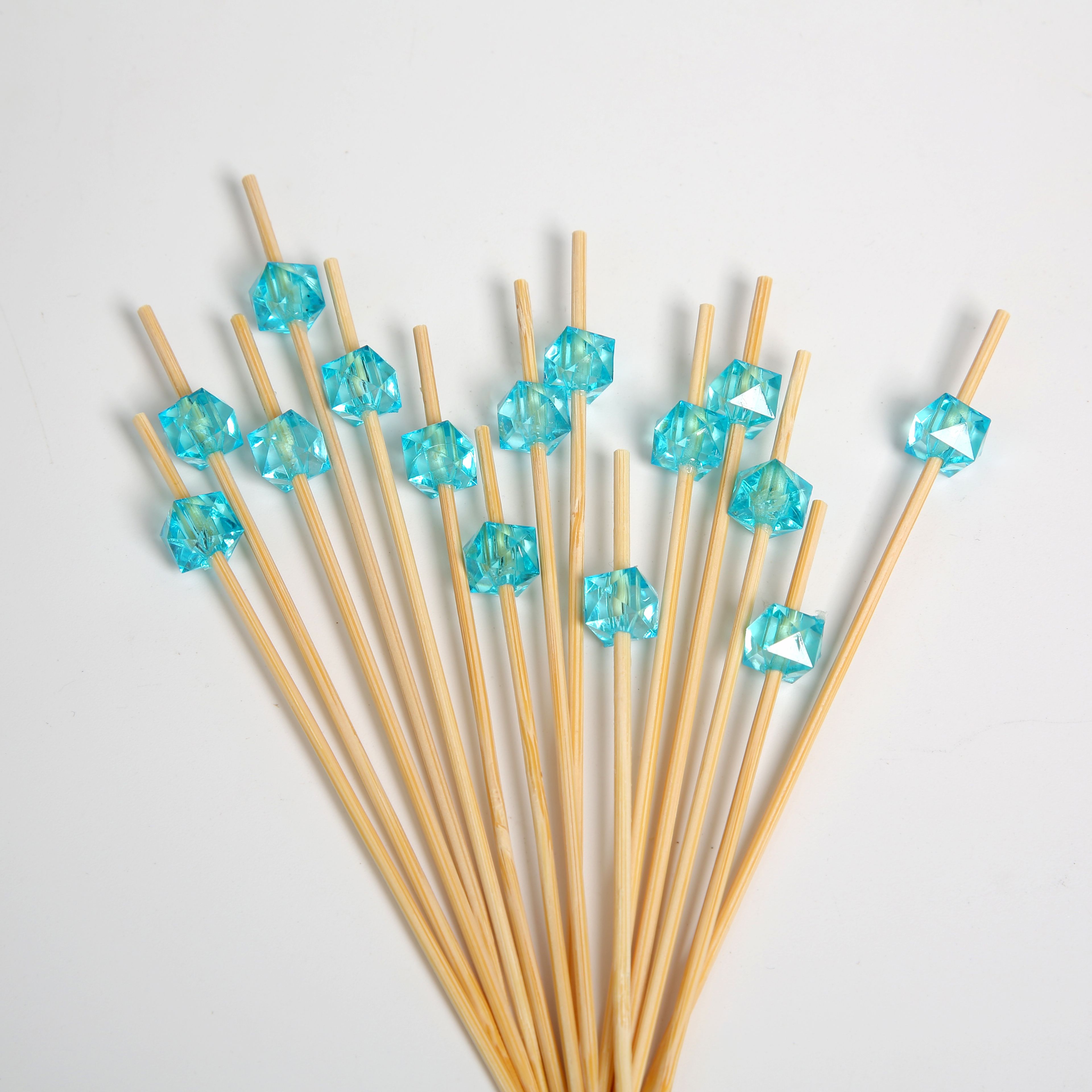 【 Jiehao Bamboo and Wood 】 Blue fruit picks, disposable artistic toothpicks, creative cake picks, practical sandwich picks, sugar-coated haws, creative gifts, kitchenware, kitchen tools