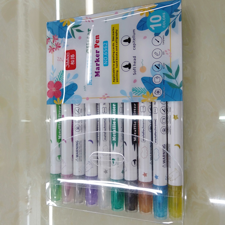 6562 metallic color pen多色水彩笔绘画笔学生学习用品专用笔红蓝黑色大号油性彩