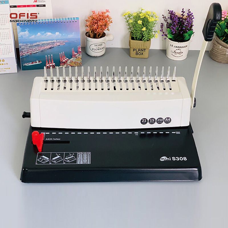 S308 Rubber ring binding machine, album and notebook comb binding machine, manual calendar punching and binding all-in-one machine Specification image