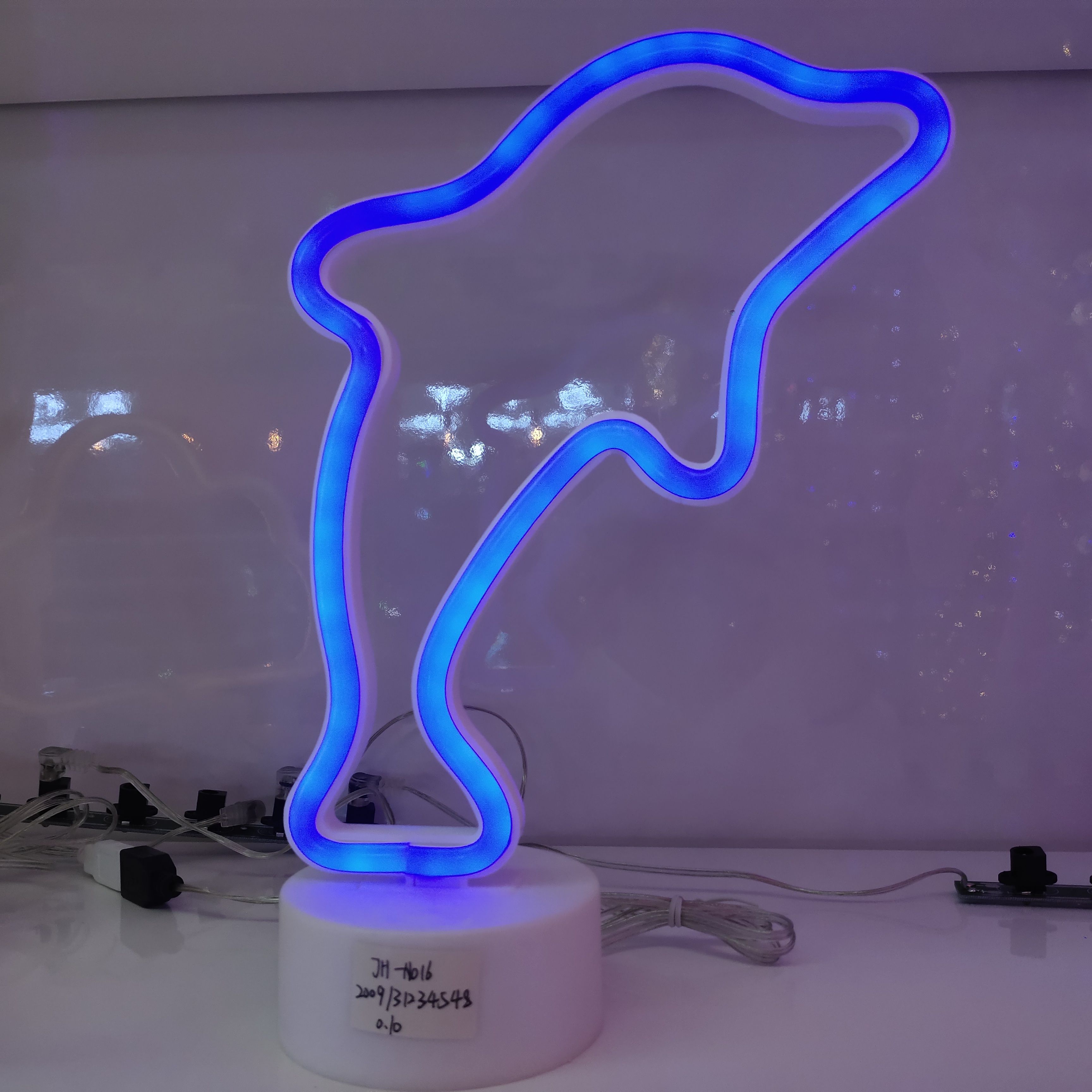 led霓虹灯宿舍ins网红房间卧室背景装饰海豚装饰灯