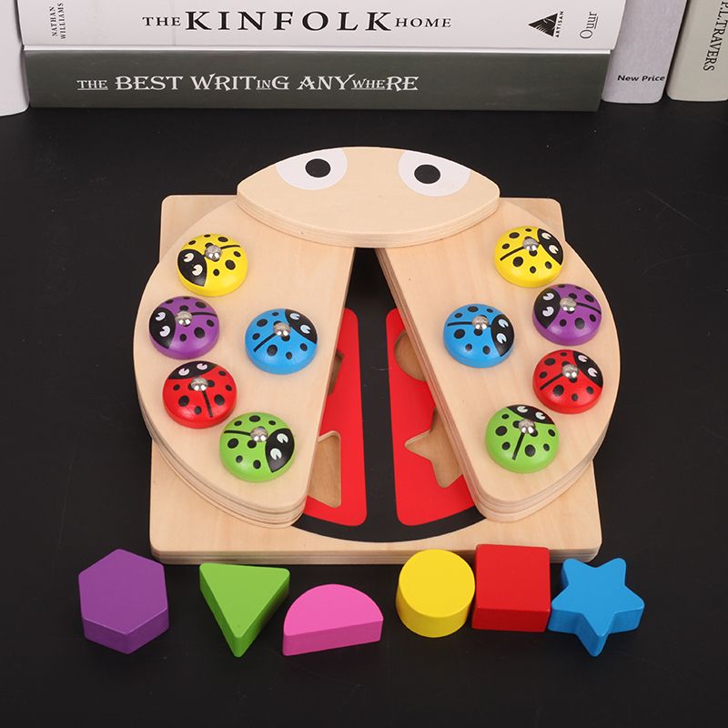 The wooden toy intelligence ladybug fishing game is highly entertaining and colorful, which can exercise babies' hand-eye coordination, visual ability, logical thinking ability, and early education enlightenment training. It is a parent-child game Application Scenario
