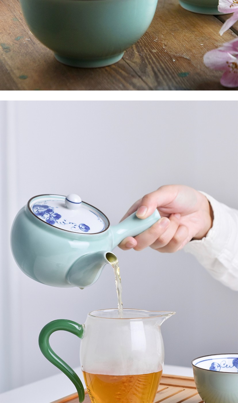 浙里 日本进口茶具波佐见烧 绿釉横手茶具31808详情图2