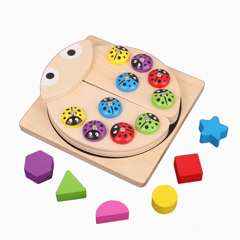 The wooden toy intelligence ladybug fishing game is highly entertaining and colorful, which can exercise babies' hand-eye coordination, visual ability, logical thinking ability, and early education enlightenment training. It is a parent-child game details Picture