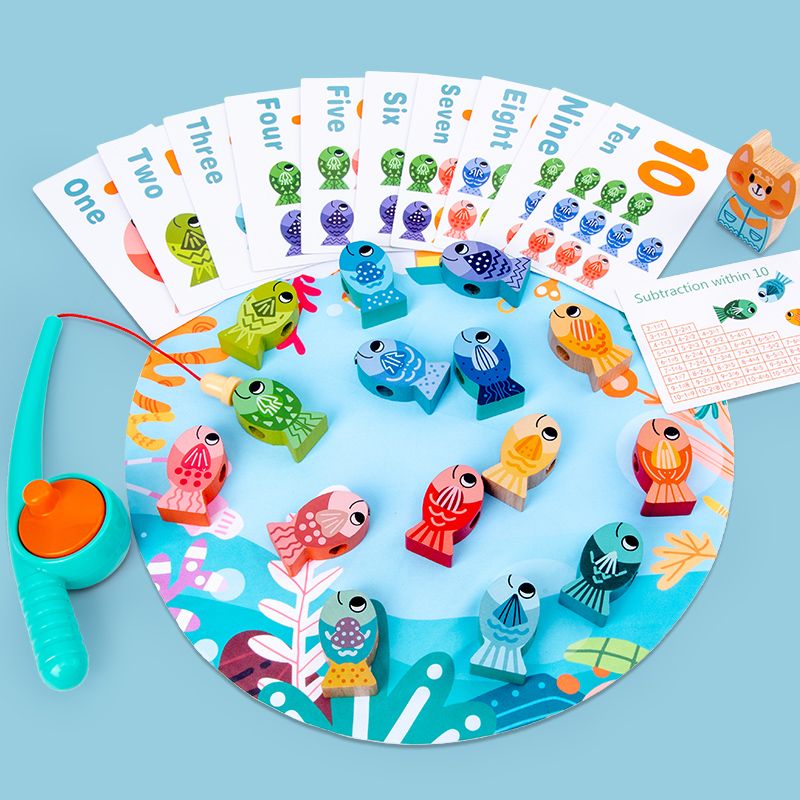 The wooden toy fishing tower is highly entertaining and colorful, which can exercise babies' hand-eye coordination, visual ability, logical thinking ability, and early education enlightenment training. It is a parent-child game Specification image