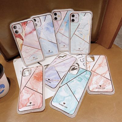 Adecuado para iPhone 12 Pro Max pequeña cintura bruta IMD marble teléfono caso gradiente brillo polvo apple 11 comercio exterior
