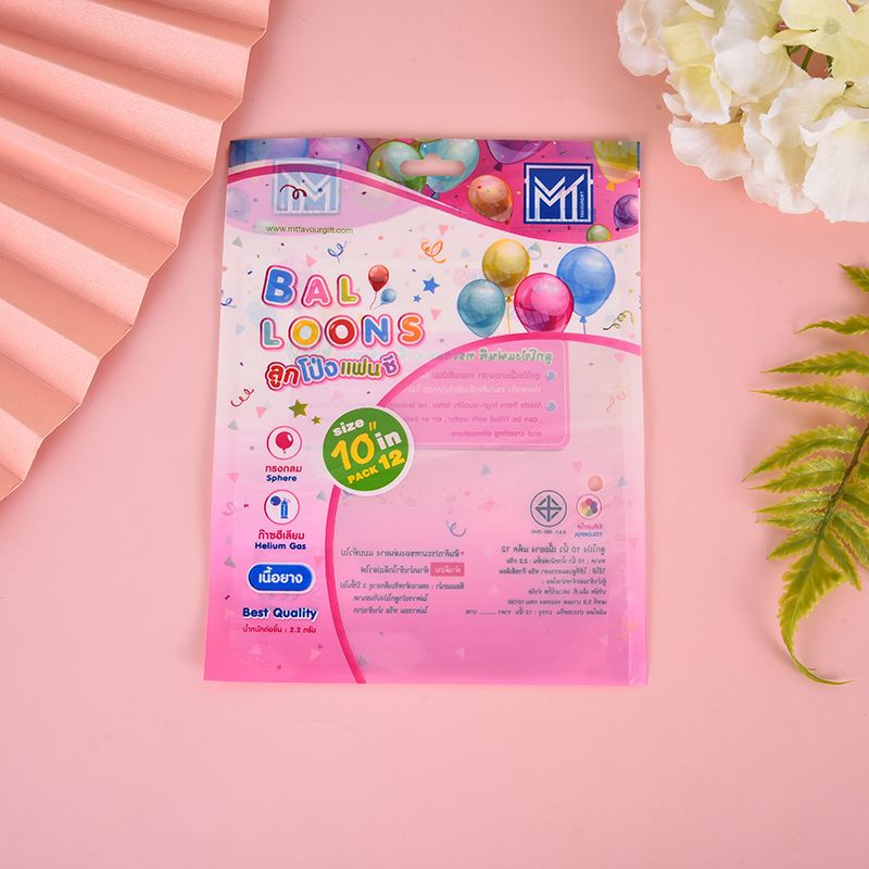 Creative color-printed balloon packaging bags, zipper bags, composite bags, three-side sealed bags, factory direct sales, customizable details Picture