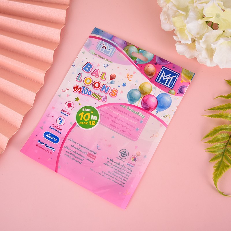 Creative color-printed balloon packaging bags, zipper bags, composite bags, three-side sealed bags, factory direct sales, customizable detail image 3