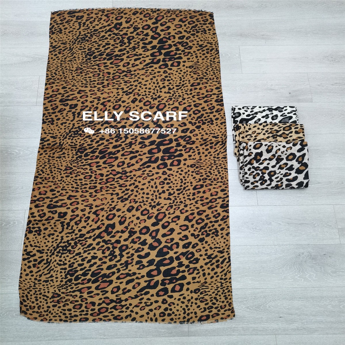Classic Leopard Print Scarf Jumble Feel Long Scarf full figure