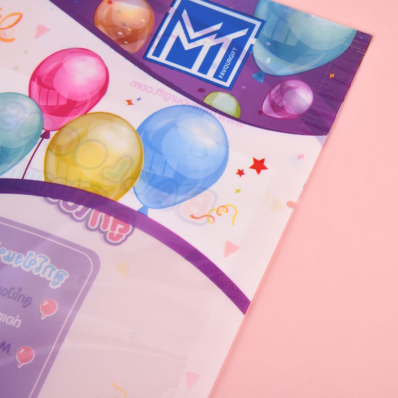 Creative color-printed balloon packaging bags, semi-open window three-side sealed composite bags, can be customized Item Picture