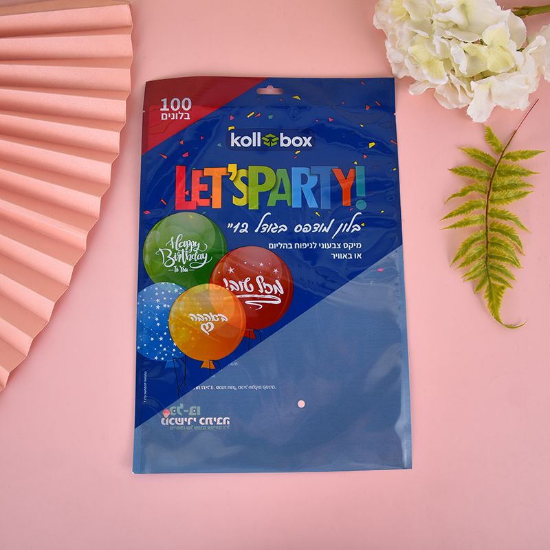 The semi-transparent composite bag with three-side sealing and heat sealing style for creative balloons is for reference only and is directly supplied by the manufacturer
