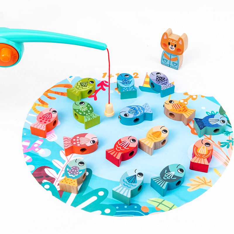 The wooden toy fishing tower is highly entertaining and colorful, which can exercise babies' hand-eye coordination, visual ability, logical thinking ability, and early education enlightenment training. It is a parent-child game details Picture
